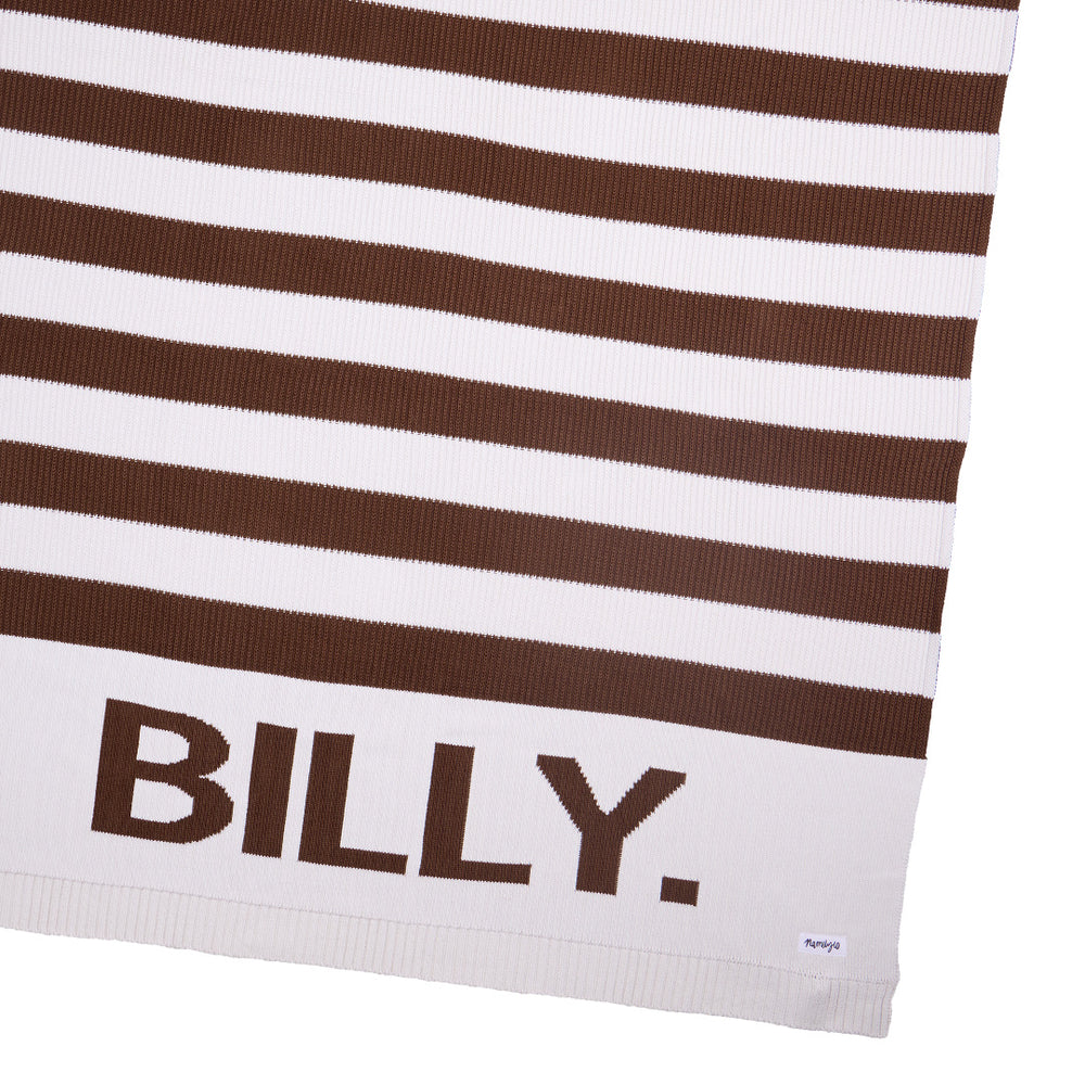 
                  
                    Load image into Gallery viewer, Hamptons Stripe Name Blanket - Chocolate
                  
                