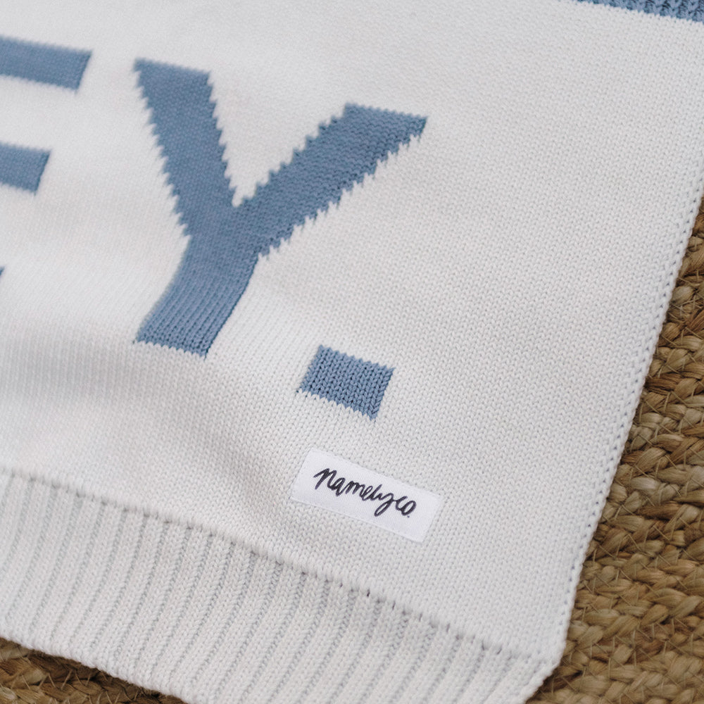 
                  
                    Load image into Gallery viewer, Hamptons Stripe Name Blanket - Ocean Blue
                  
                