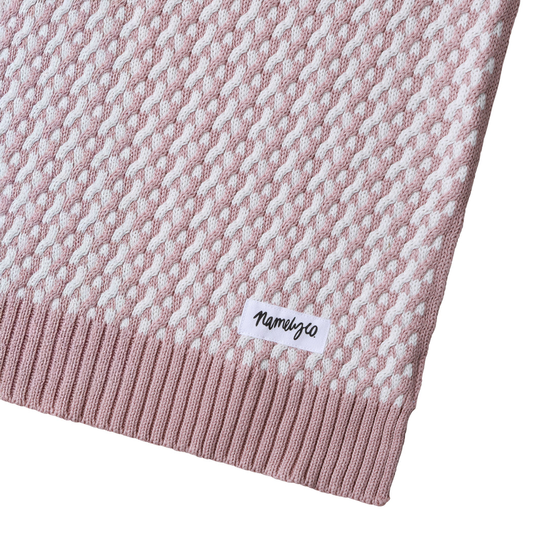 Herringbone Name Blanket in Ballet - personalised and made to order by Namely Co, view 8
