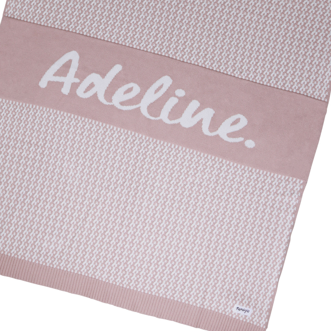 Herringbone Name Blanket in Ballet - personalised and made to order by Namely Co, view 7