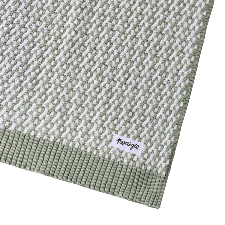 Herringbone Name Blanket in Desert Sage - personalised and made to order by Namely Co, view 7