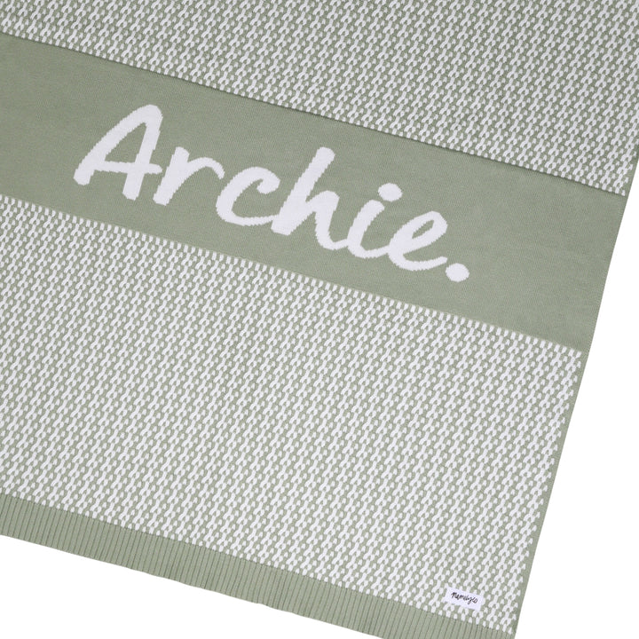 Herringbone Name Blanket in Desert Sage - personalised and made to order by Namely Co, view 6