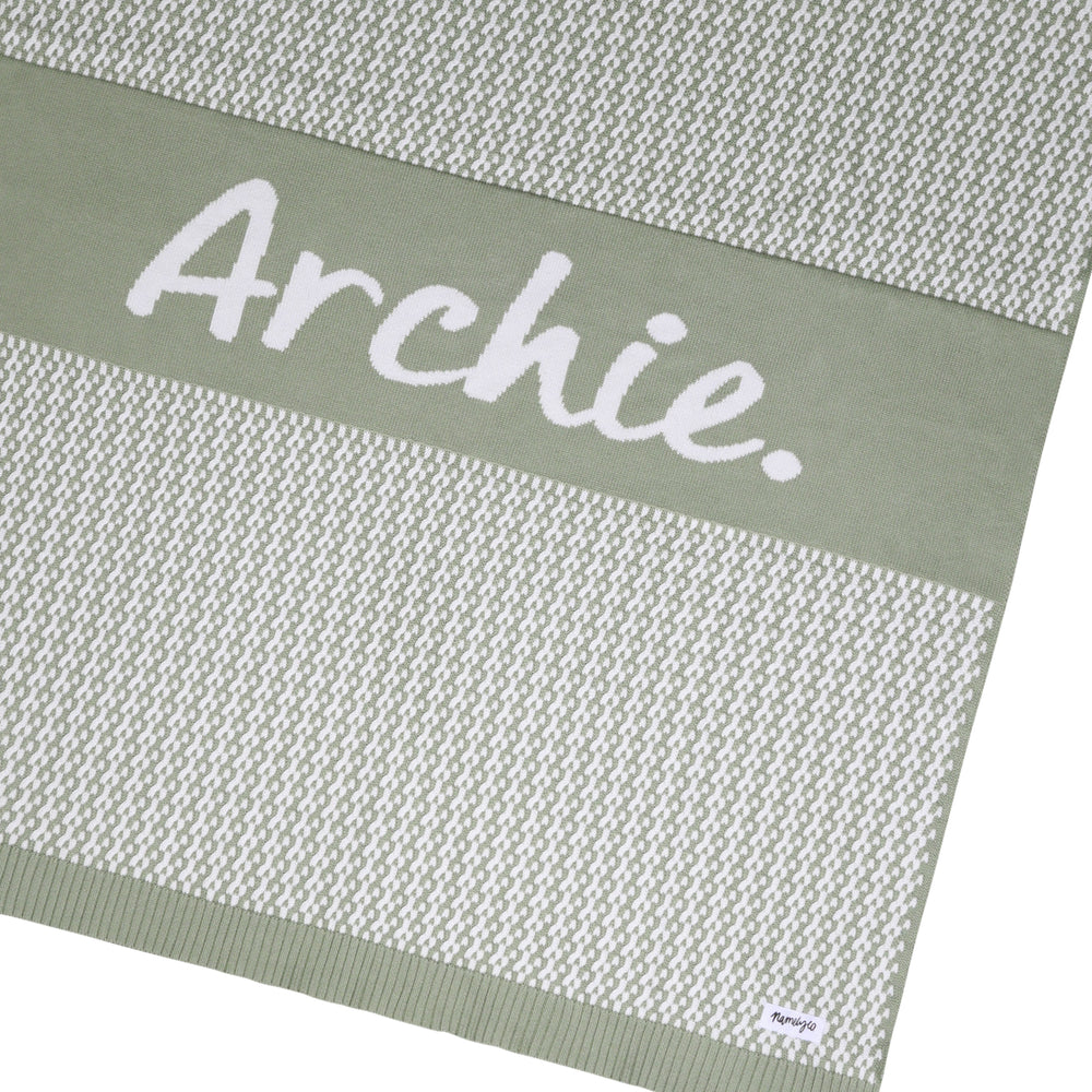 
                  
                    Load image into Gallery viewer, Herringbone Name Blanket - Desert Sage
                  
                