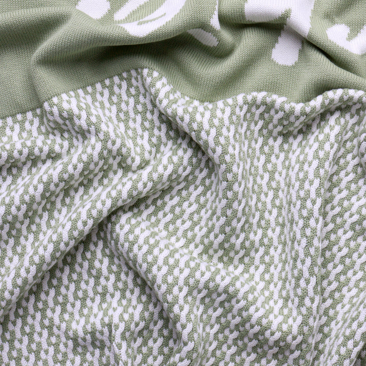 Herringbone Name Blanket in Desert Sage - personalised and made to order by Namely Co, view 5