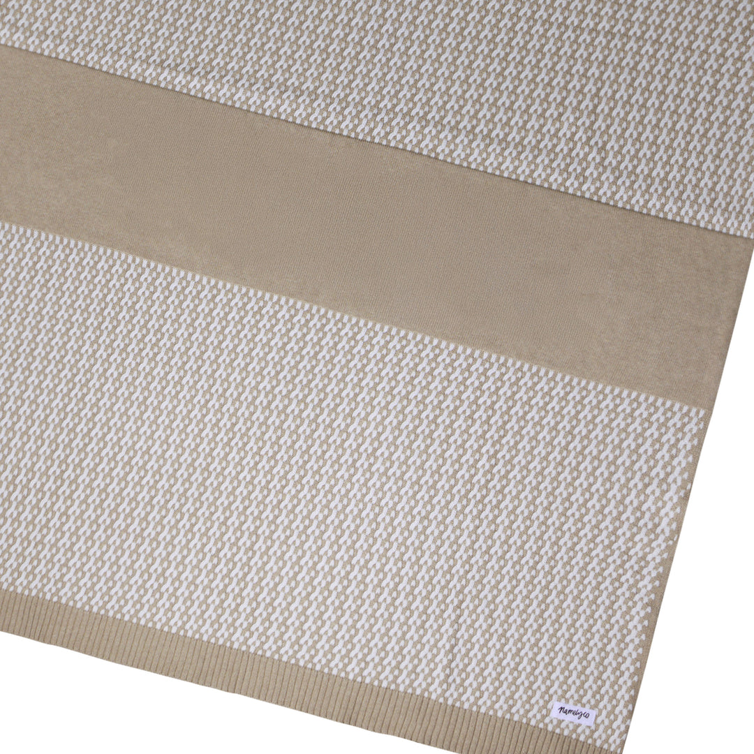 Herringbone Name Blanket in Light Camel - personalised and made to order by Namely Co, view 8