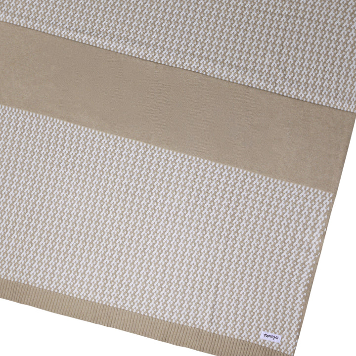 Herringbone Name Blanket in Light Camel - personalised and made to order by Namely Co, view 8