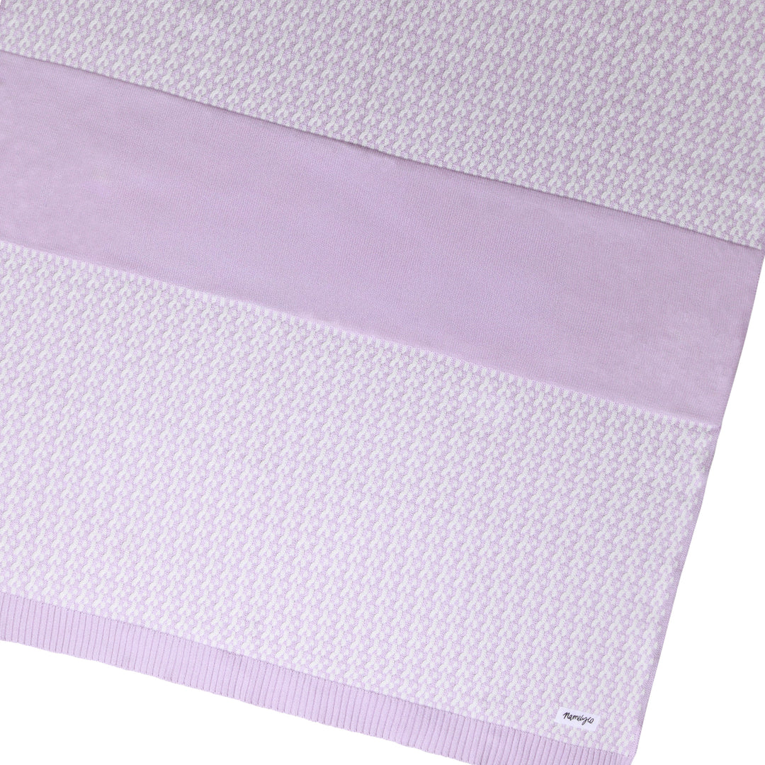 Herringbone Name Blanket in Lilac Snow - personalised and made to order by Namely Co, view 9