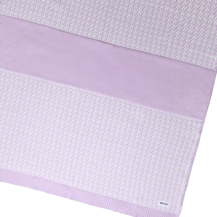 Herringbone Name Blanket in Lilac Snow - personalised and made to order by Namely Co, view 9
