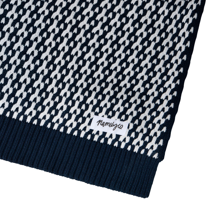 Herringbone Name Blanket in Navy - personalised and made to order by Namely Co, view 10