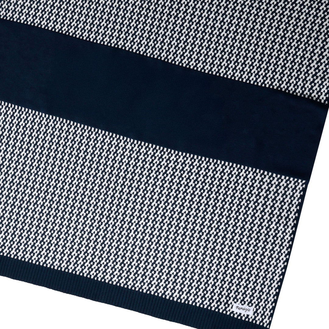 Herringbone Name Blanket in Navy - personalised and made to order by Namely Co, view 11