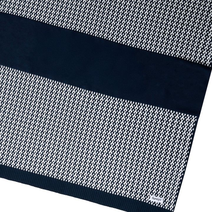 Herringbone Name Blanket in Navy - personalised and made to order by Namely Co, view 11