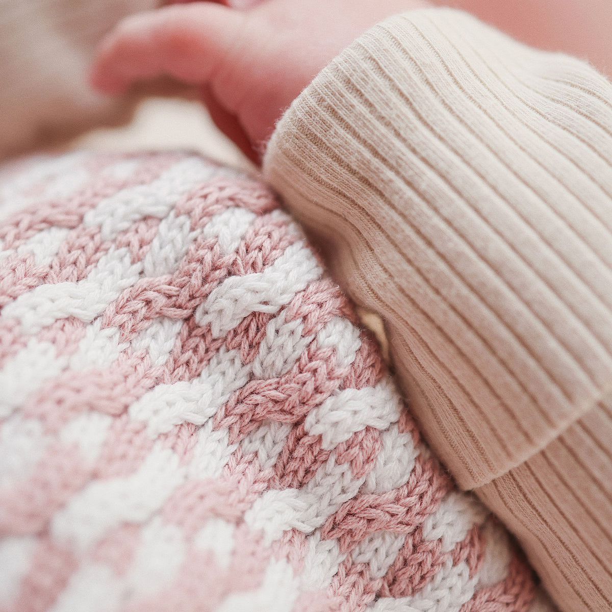 Herringbone Name Blanket in Ballet - personalised and made to order by Namely Co, view 2