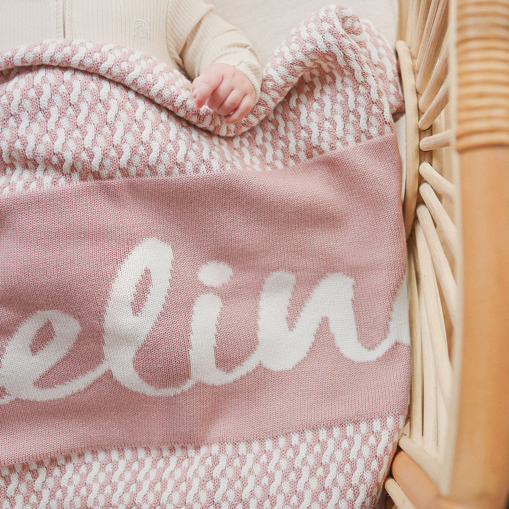 
                  
                    Load image into Gallery viewer, Herringbone Name Blanket - Ballet
                  
                