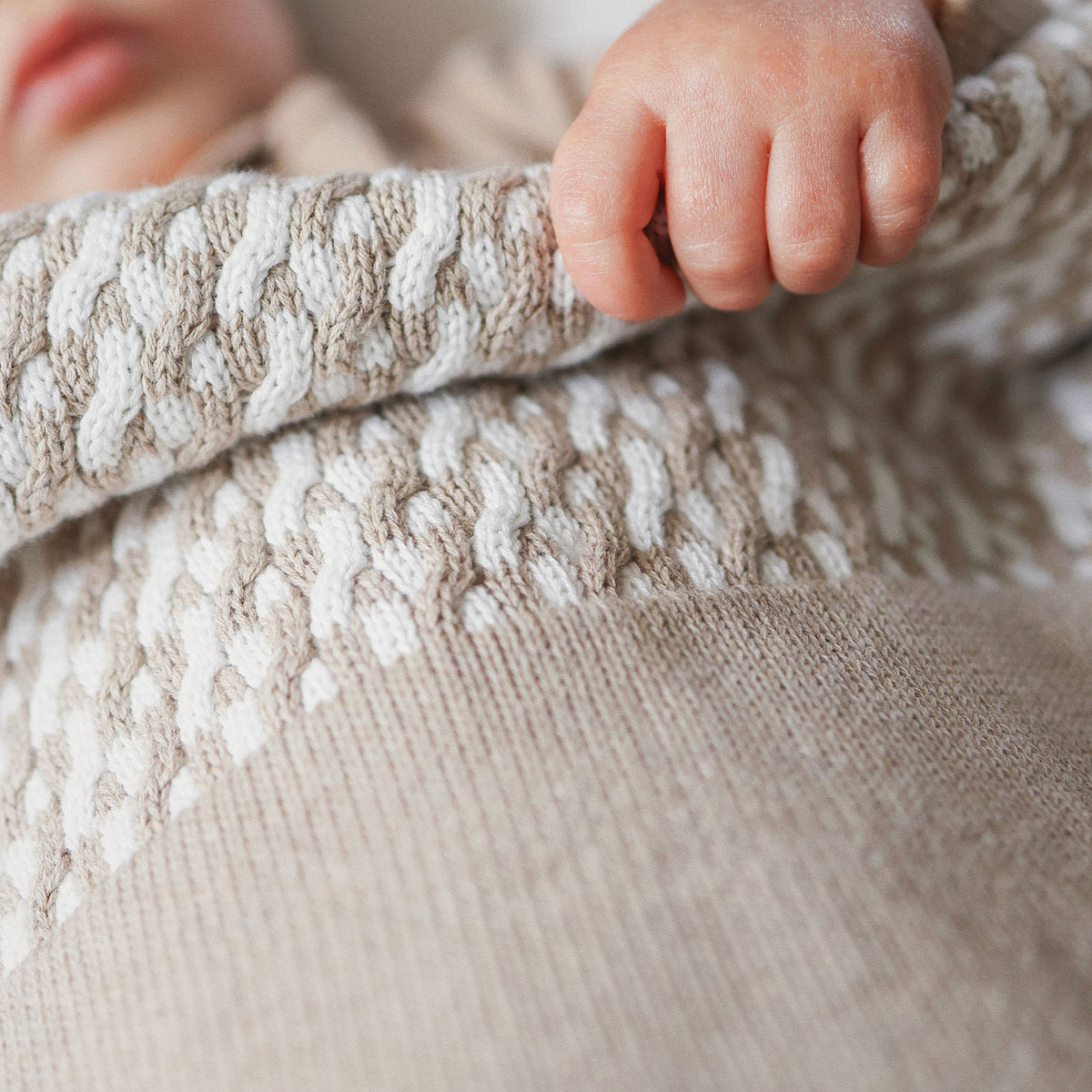 Herringbone Name Blanket in Light Camel - personalised and made to order by Namely Co, view 2