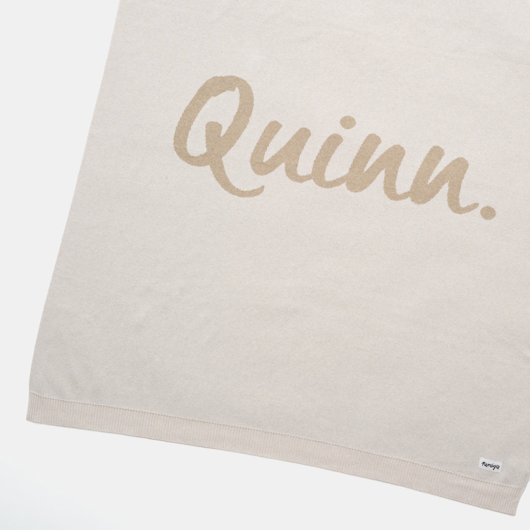 Classic Name Blanket in Oatmeal - personalised and made to order by Namely Co, view 3