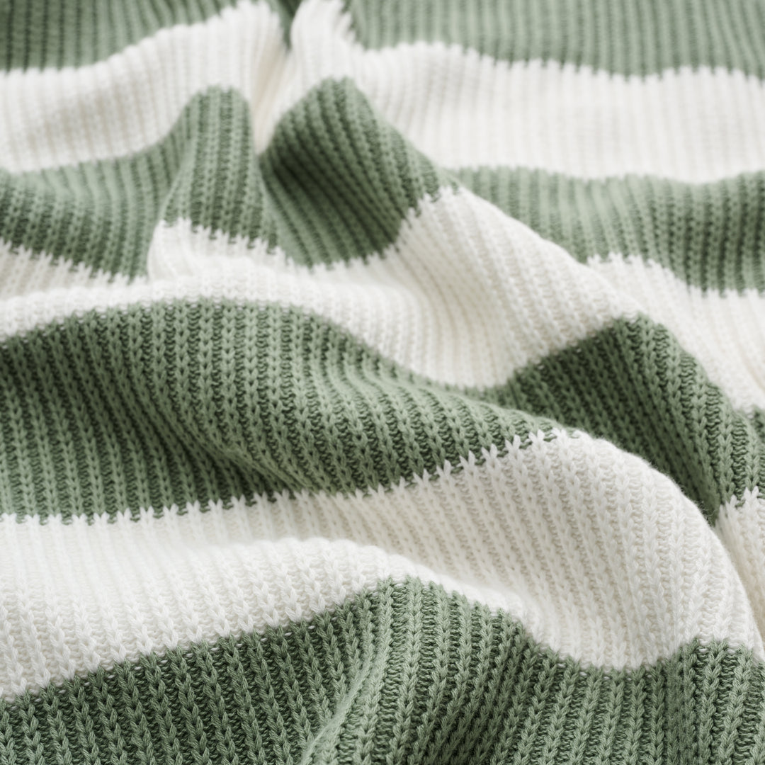 Hamptons Stripe Name Blanket in Lily Pad - personalised and made to order by Namely Co, view 5