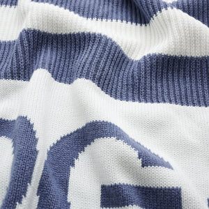 
                  
                    Load image into Gallery viewer, Hamptons Stripe Name Blanket - Denim Blue
                  
                