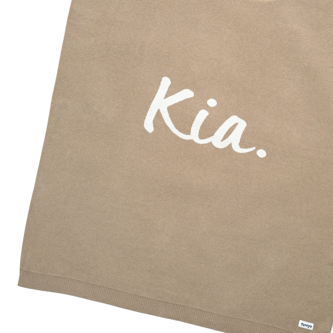 Classic Name Blanket in Light Camel - personalised and made to order by Namely Co, view 3