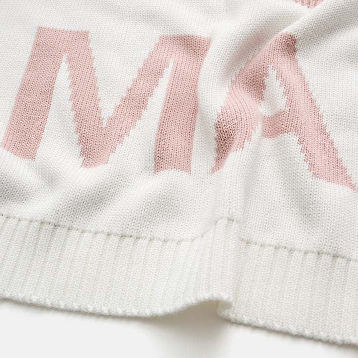 Hamptons Stripe Name Blanket in Ballet Pink - personalised and made to order by Namely Co, view 4