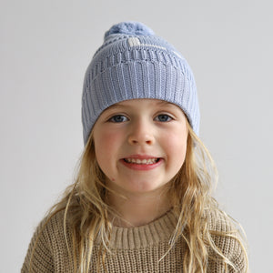 
                  
                    Load image into Gallery viewer, Chunky Knit Letter Beanie - Kentucky Blue
                  
                