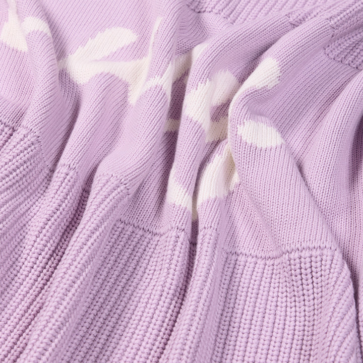 Chunky Knit Name Blanket in Lilac - personalised and made to order by Namely Co, view 7