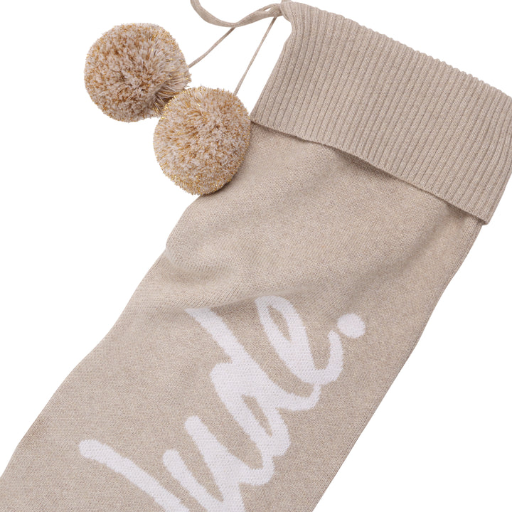 Classic Christmas Santa Stocking in Light Camel - personalised and made to order by Namely Co, view 4
