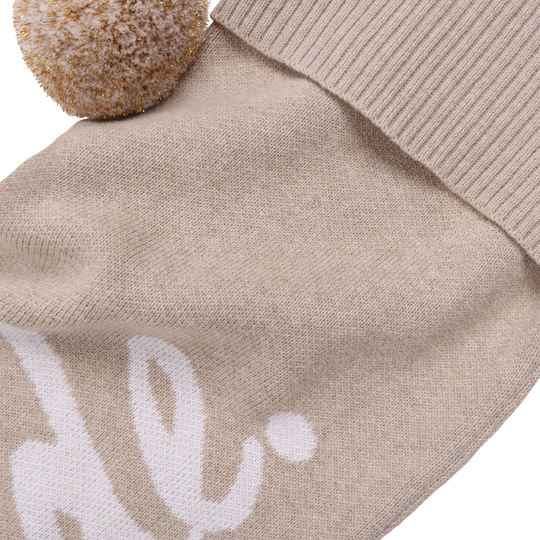 Classic Christmas Santa Stocking in Light Camel - personalised and made to order by Namely Co, view 5