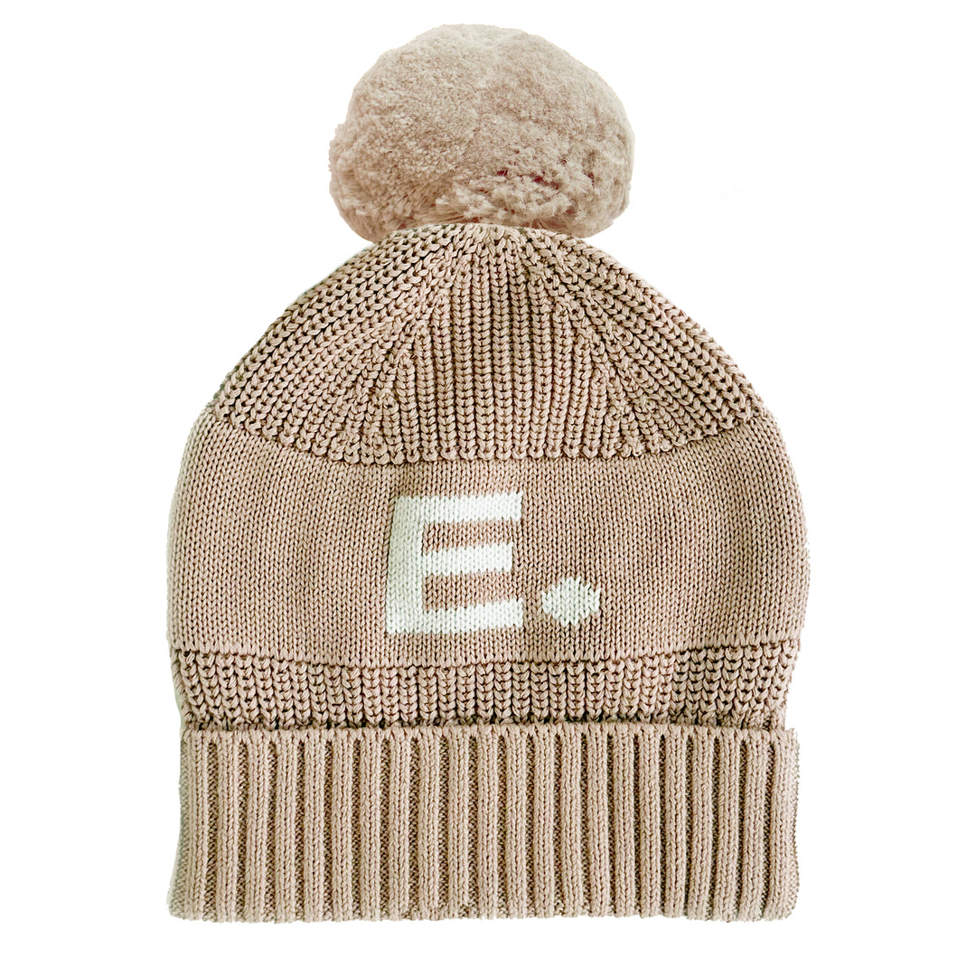 Chunky Knit Letter Beanie in Light Camel - personalised and made to order by Namely Co, view 4