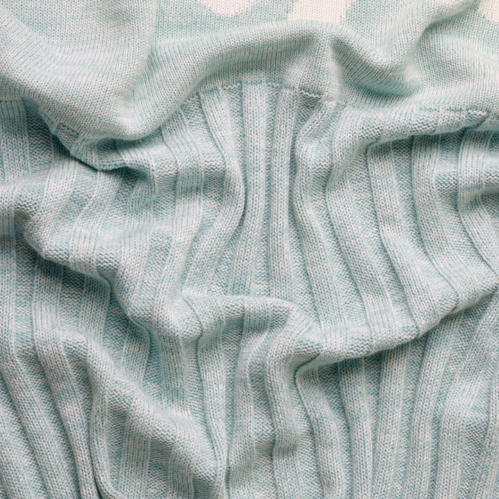Rib Marle Name Blanket in Haze Blue - personalised and made to order by Namely Co, view 9