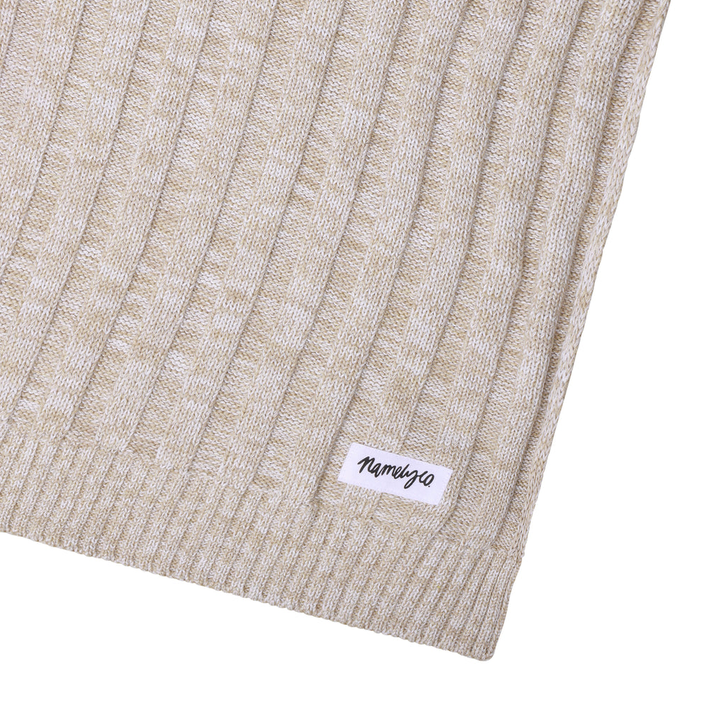 
                  
                    Load image into Gallery viewer, Rib Marle Name Blanket - Light Camel
                  
                