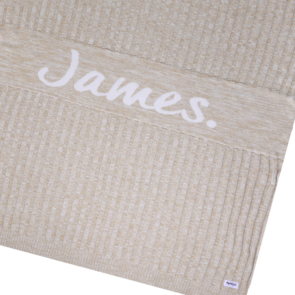 
                  
                    Load image into Gallery viewer, Rib Marle Name Blanket - Light Camel
                  
                