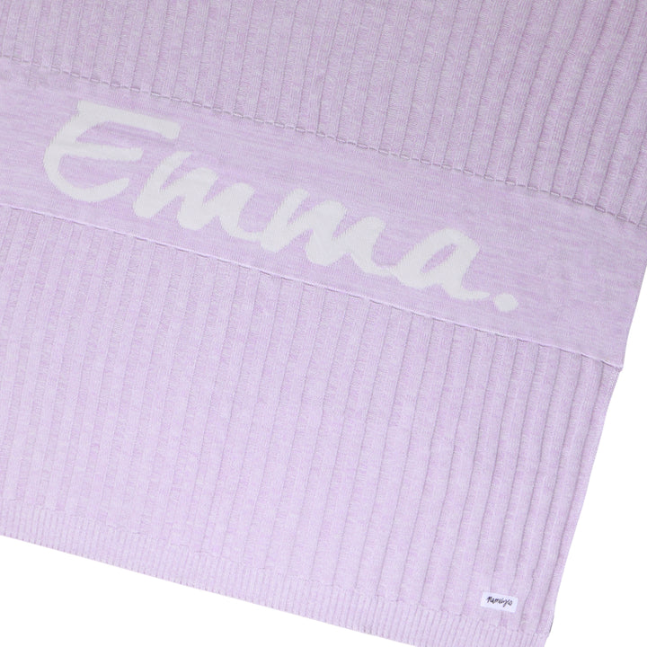 Rib Marle Name Blanket in Lilac - personalised and made to order by Namely Co, view 6