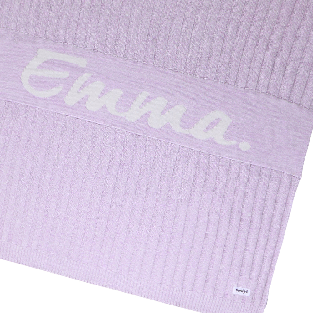 
                  
                    Load image into Gallery viewer, Rib Marle Name Blanket - Lilac
                  
                