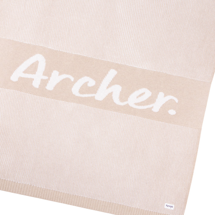 Luxe Rib Name Blanket in Light Camel - personalised and made to order by Namely Co, view 3