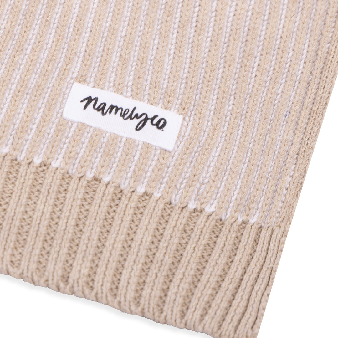 Luxe Rib Name Blanket in Light Camel - personalised and made to order by Namely Co, view 6