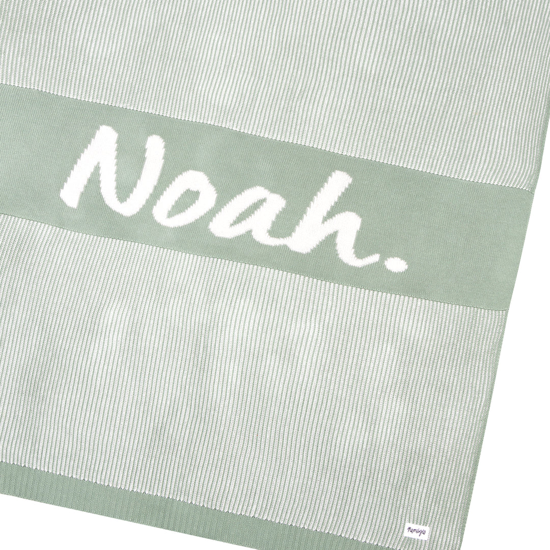 Luxe Rib Name Blanket in Lily Pad - personalised and made to order by Namely Co, view 4