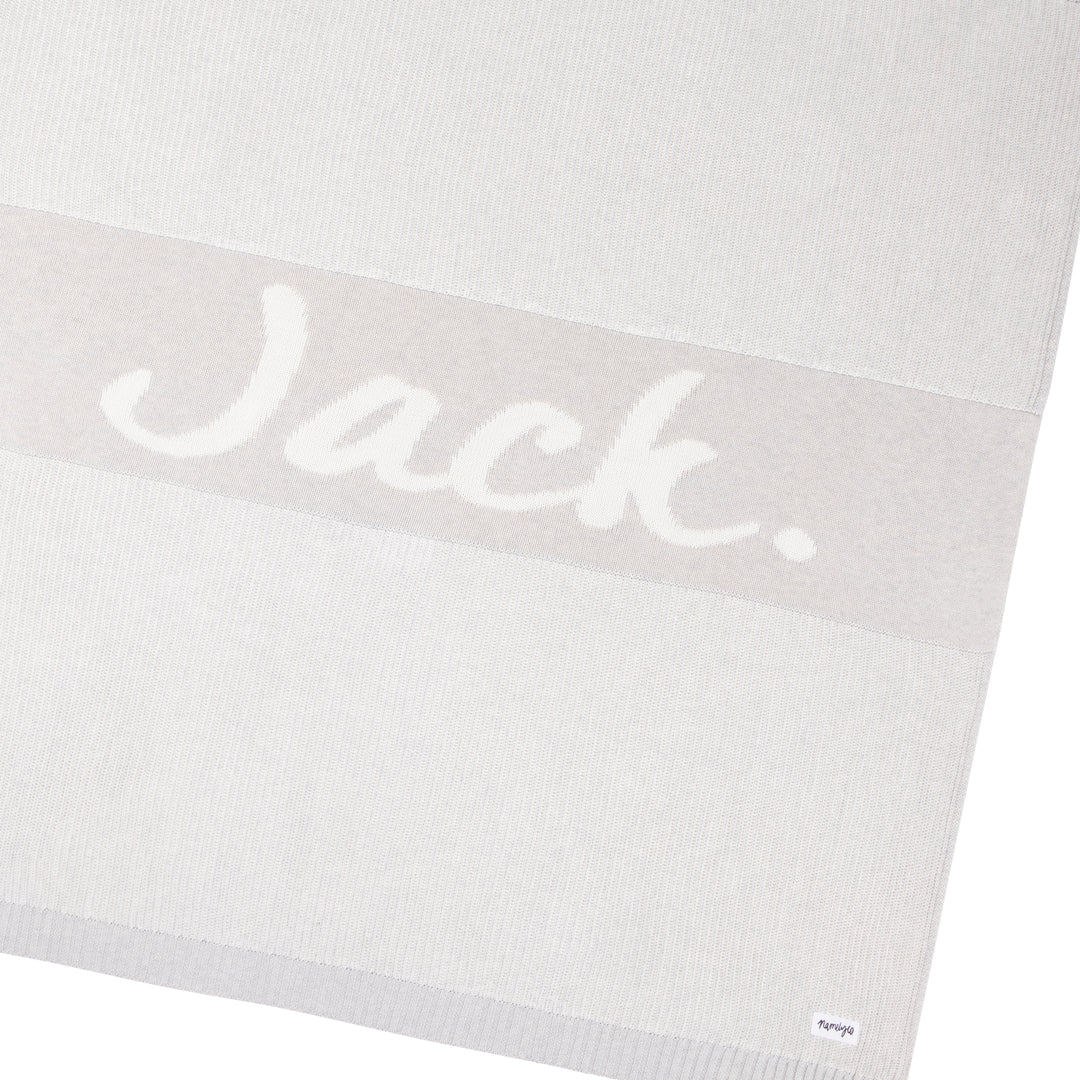 Luxe Rib Name Blanket in Snow Marle - personalised and made to order by Namely Co, view 4
