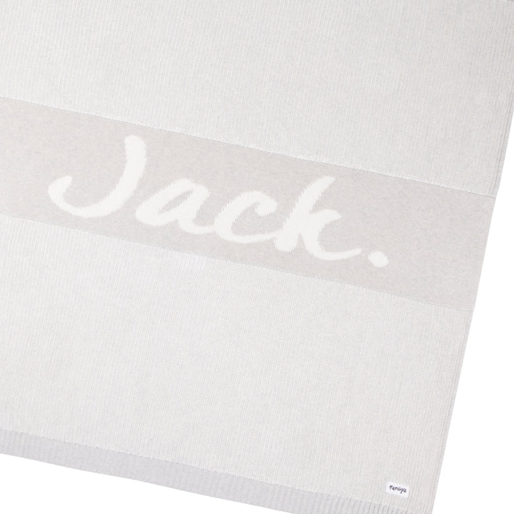 Luxe Rib Name Blanket in Snow Marle - personalised and made to order by Namely Co, view 4