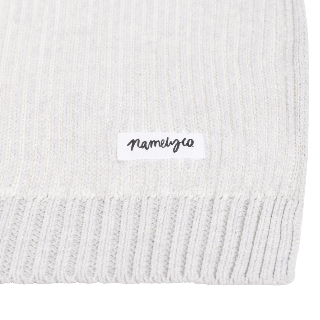 Luxe Rib Name Blanket in Snow Marle - personalised and made to order by Namely Co, view 7