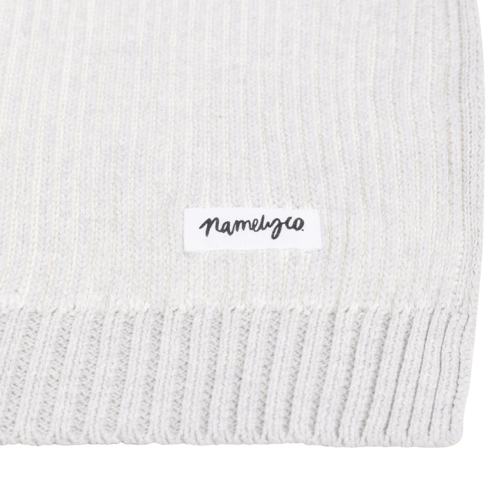 Luxe Rib Name Blanket in Snow Marle - personalised and made to order by Namely Co, view 7