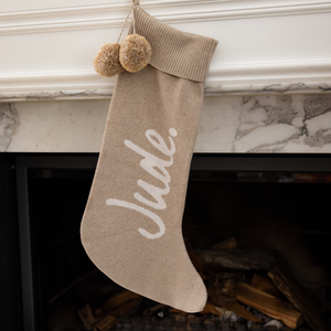 
                  
                    Load image into Gallery viewer, Classic Christmas Santa Stocking - Light Camel
                  
                