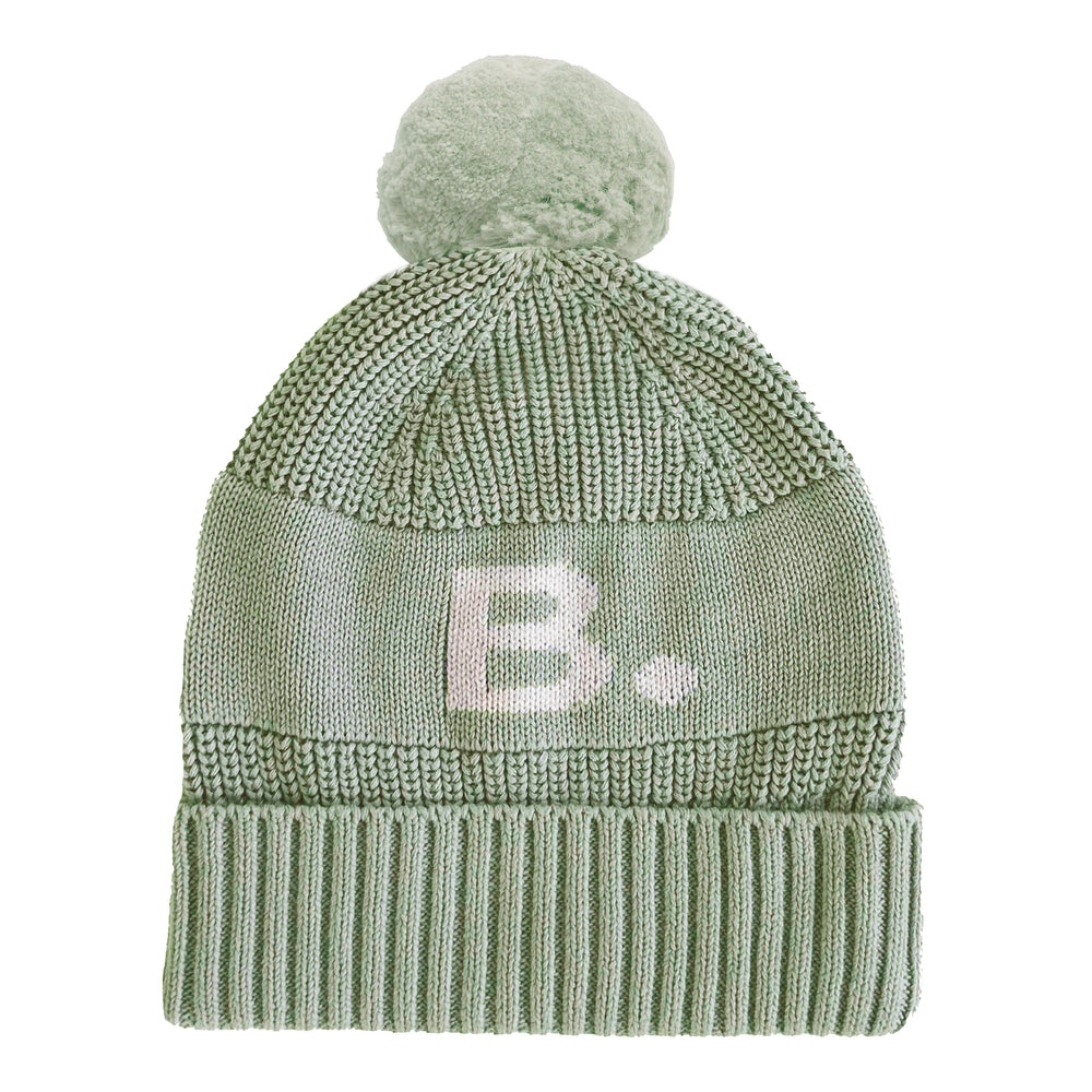 
                  
                    Load image into Gallery viewer, Chunky Knit Letter Beanie - Lily Pad
                  
                
