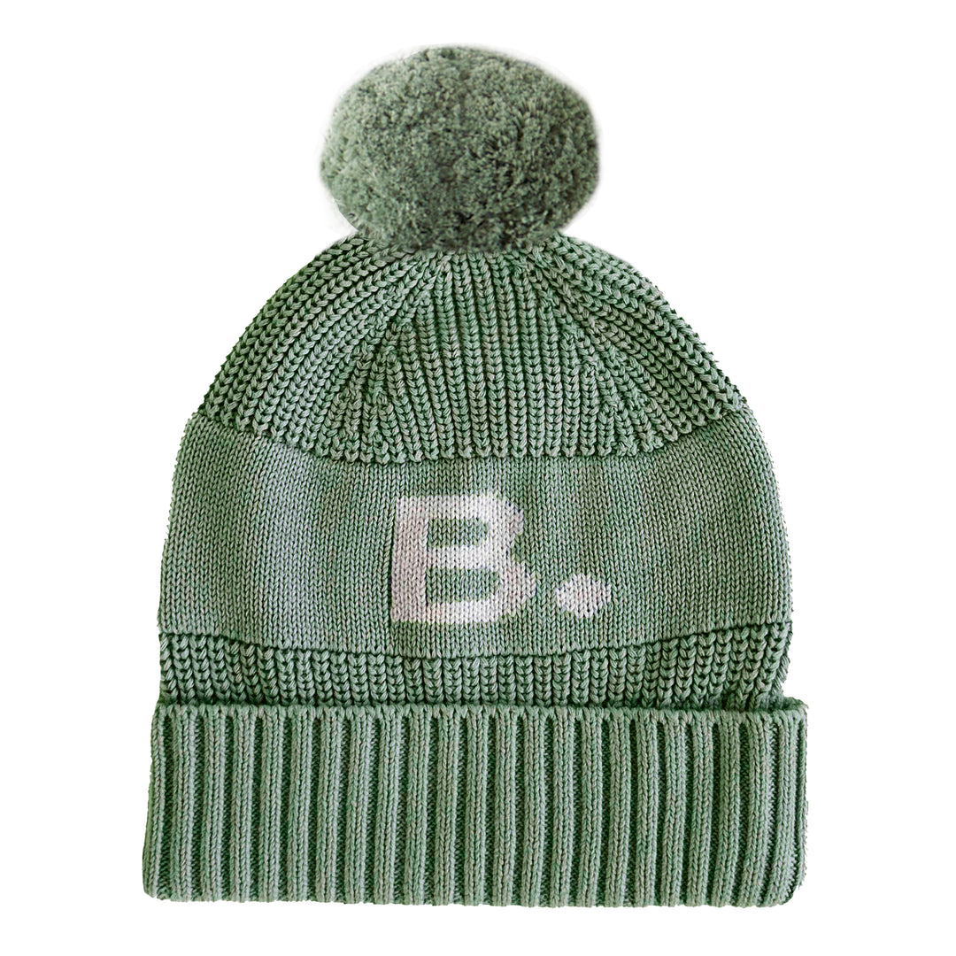 Chunky Knit Letter Beanie in Lily Pad - personalised and made to order by Namely Co, view 4