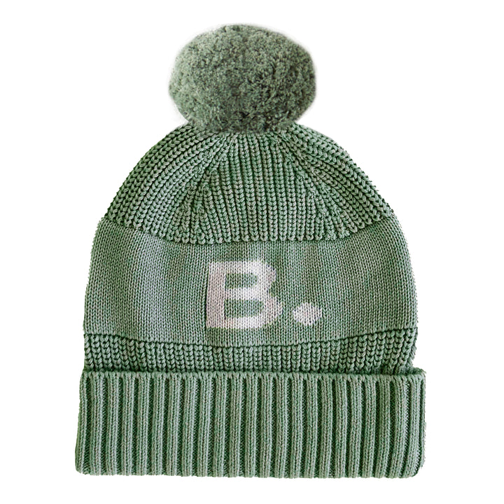Chunky Knit Letter Beanie in Lily Pad - personalised and made to order by Namely Co, view 4