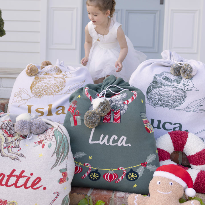Classic Christmas Santa Sack - May Gibbs in Dark Forest - personalised and made to order by Namely Co, view 3