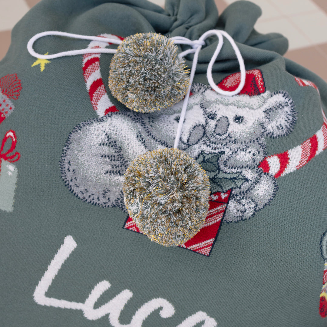 Classic Christmas Santa Sack - May Gibbs in Dark Forest - personalised and made to order by Namely Co, view 5