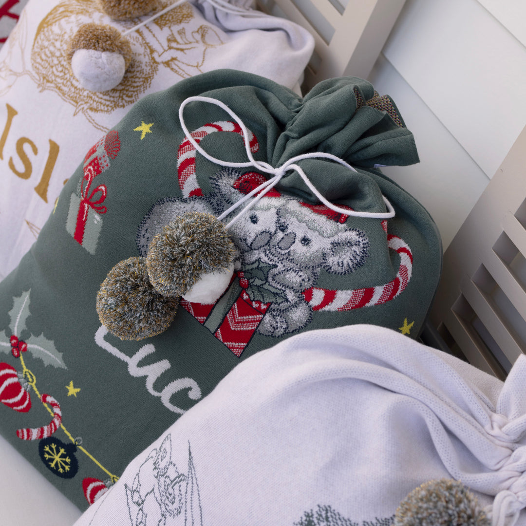Classic Christmas Santa Sack - May Gibbs in Dark Forest - personalised and made to order by Namely Co, view 4