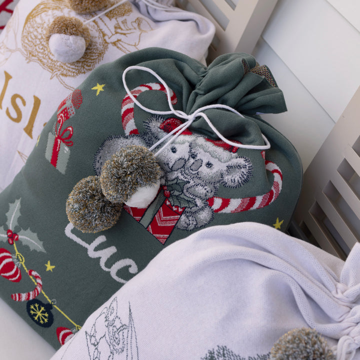 Classic Christmas Santa Sack - May Gibbs in Dark Forest - personalised and made to order by Namely Co, view 4