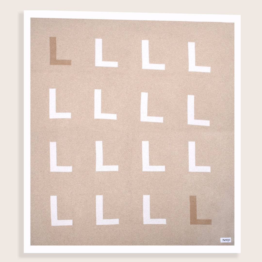 Multi Letter Blanket in Light Camel - personalised and made to order by Namely Co, view 4
