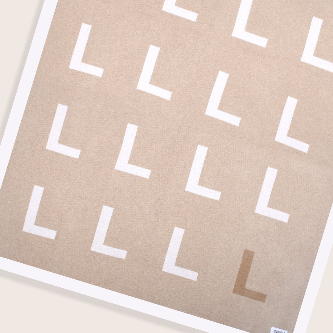 Multi Letter Blanket in Light Camel - personalised and made to order by Namely Co, view 2